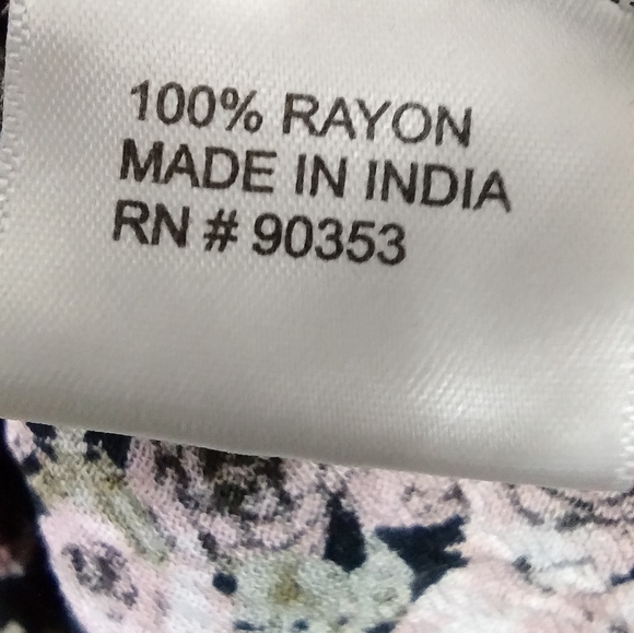 Rebellion Floral Dress Women's M Black Pink Cottagecore Peasant Retro 90s Y2K - Picture 9 of 9